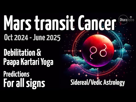 Mars transit in Cancer 2024 | Oct 20 | Vedic Astrology predictions #siderealastrology #cancer