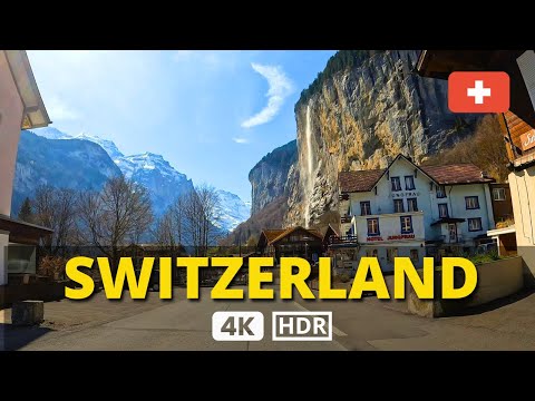 😍 Driving in Switzerland from MEGGEN to LAUTERBRUNNEN (A Road Trip Through The ALPS in 4K UHD) 👏🏼