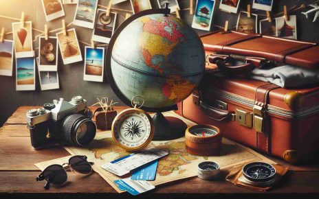 Create a high-definition, realistic image that represents 'Exciting Opportunities for Travel Enthusiasts'. The image should include a globe on a wooden desk, a compass, airline tickets, a pair of sunglasses, suitcase packed with clothes and a map with various global destinations marked. The background can show hanging postcards from various regions. The ambience should be adventurous and inviting for every travel junkie.