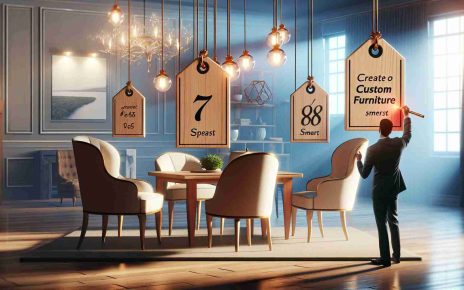 A high-definition realistic image depicting a scene where seven expert tips for creating custom furniture as a smart investment for your home are being unveiled. Maybe this could be visualised as elegant pieces of bespoke furniture with numbered tags attached that correspond to the expert tips. The furniture could encompass a diverse range of designs, catering to various personal styles and home decor themes. Note, the scene has to encapsulate the wisdom behind investing in such pieces, perhaps through a warm, inviting setting that channels the comforts of a well-furnished home.