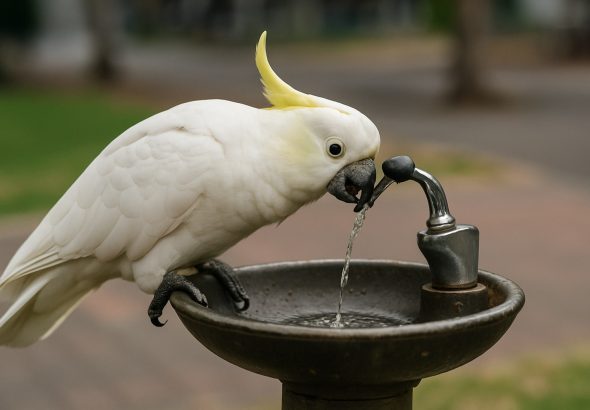 Smart Cockatoos Stun Scientists: Sydney Birds Master Drinking Fountains in Urban Survival Twist