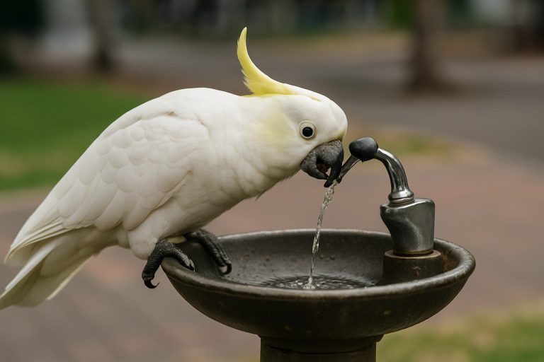 Smart Cockatoos Stun Scientists: Sydney Birds Master Drinking Fountains in Urban Survival Twist