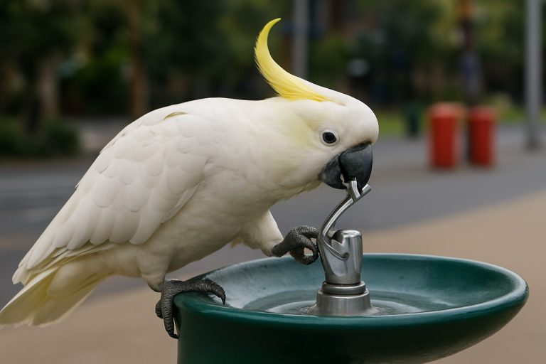 Cockatoos Outsmart Cities: Sydney’s Clever Parrots Unlock Public Drinking Fountains in Stunning New Study